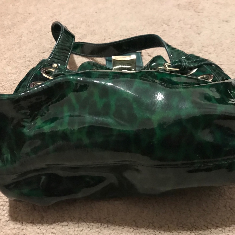 Jimmy Choo Roquette Bag Green Black Leopard Print - Picture 13 of 14